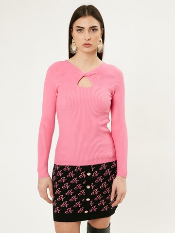 Influencer - Pullover em rosa: frente