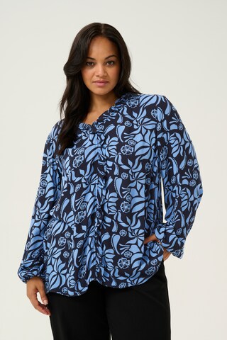 KAFFE CURVE Bluse 'Ellena' in Blau: Vorderseite