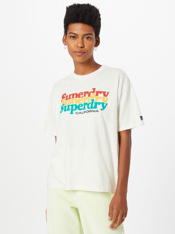 Superdry T-shirt 'Cali' i vit: framsida