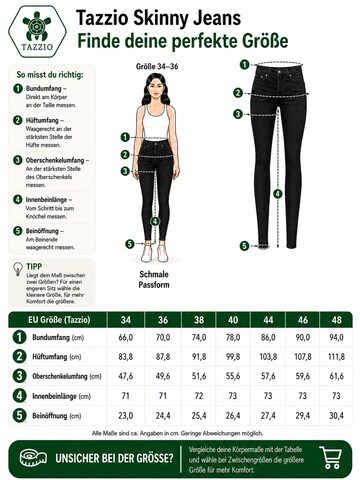 Skinny Jeans 'F107' di Tazzio in nero