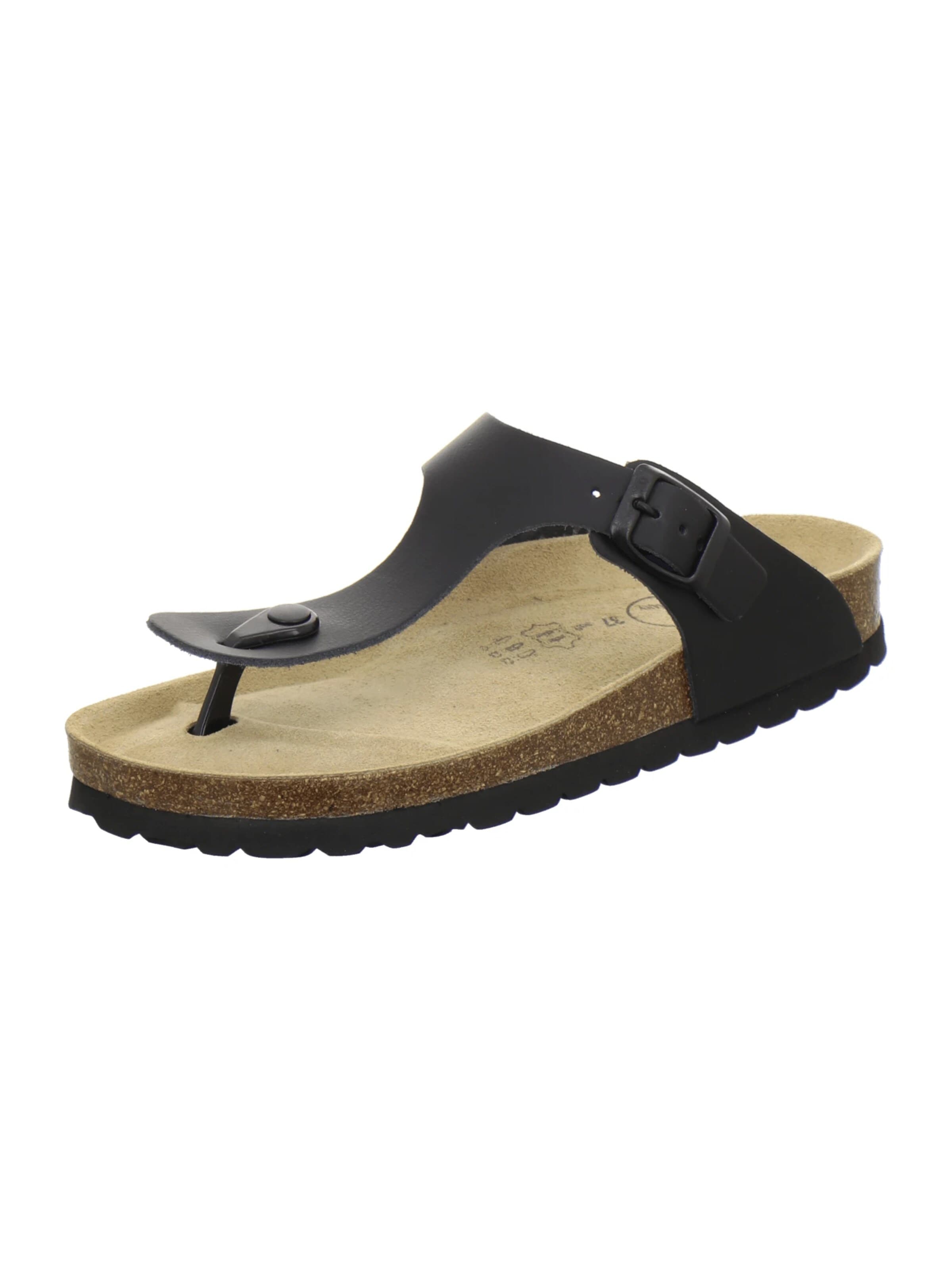 AFS-Schuhe - Sandalias 'Zehensteg Sandalen Damen schwarz' en negro: frente