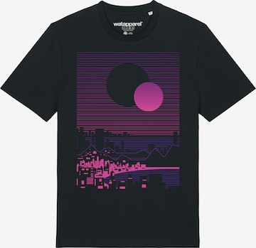Watapparel Shirt ' Sun and Moon Skyline ' in Black: front