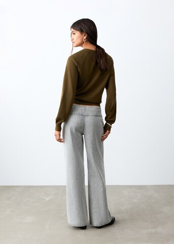 MANGO TEEN Wide leg Jeans 'Soft' in Grey