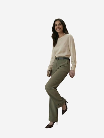 My fashion - Perna larga Calças com vincos em verde
