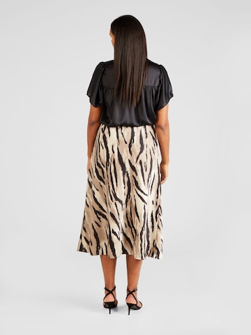 PIECES Curve Skirt 'FEI' in Beige