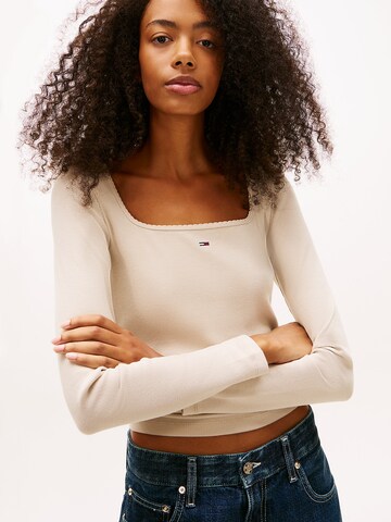 Tommy Jeans Langarmshirt in Beige
