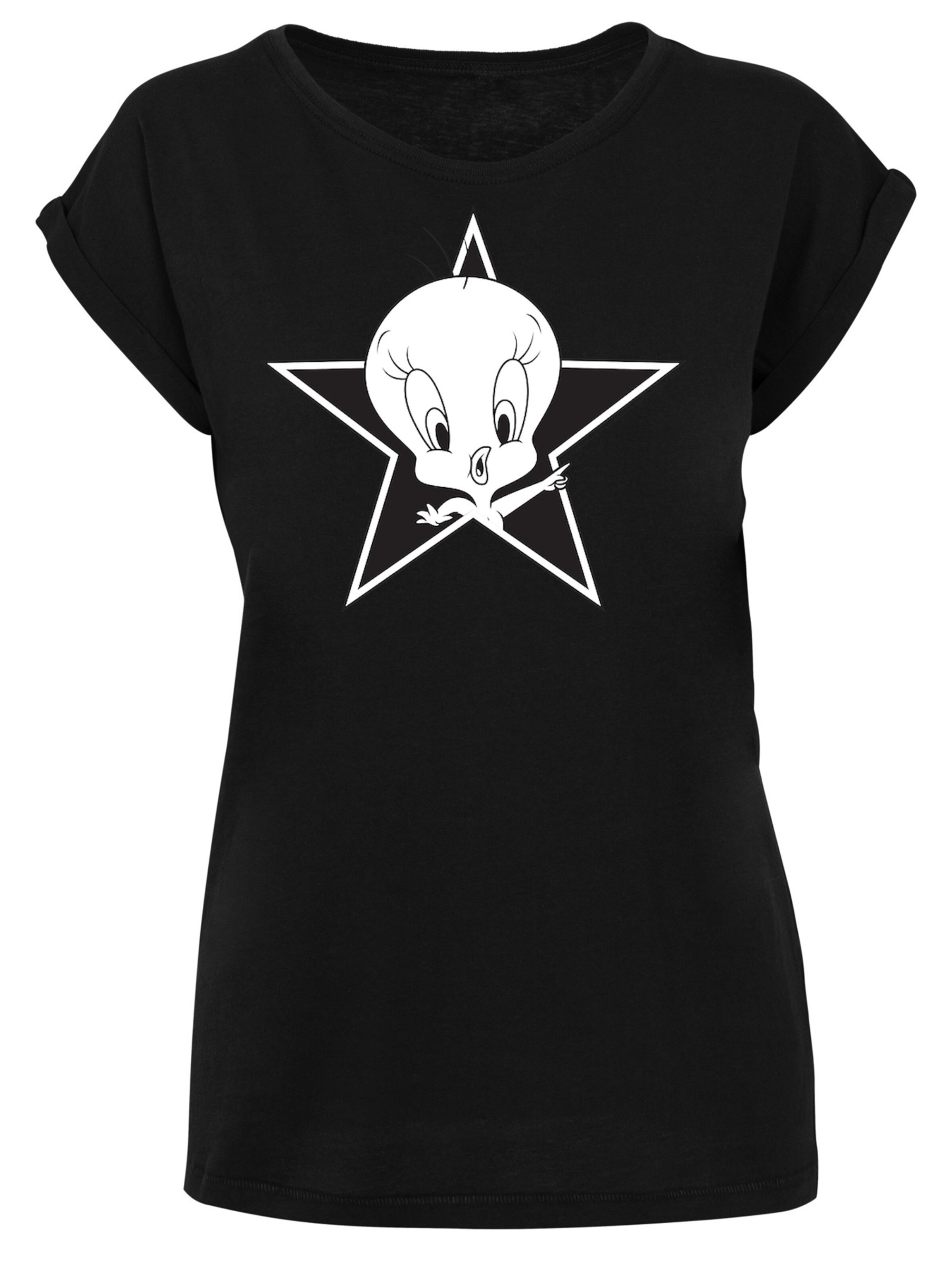 F4NT4STIC Shirt 'Looney Tunes Tweetie' in Black: front