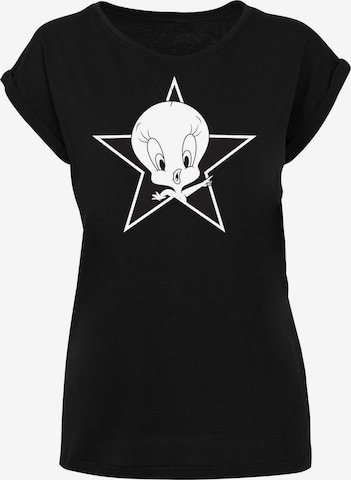 F4NT4STIC Shirt 'Looney Tunes Tweetie' in Zwart: voorkant