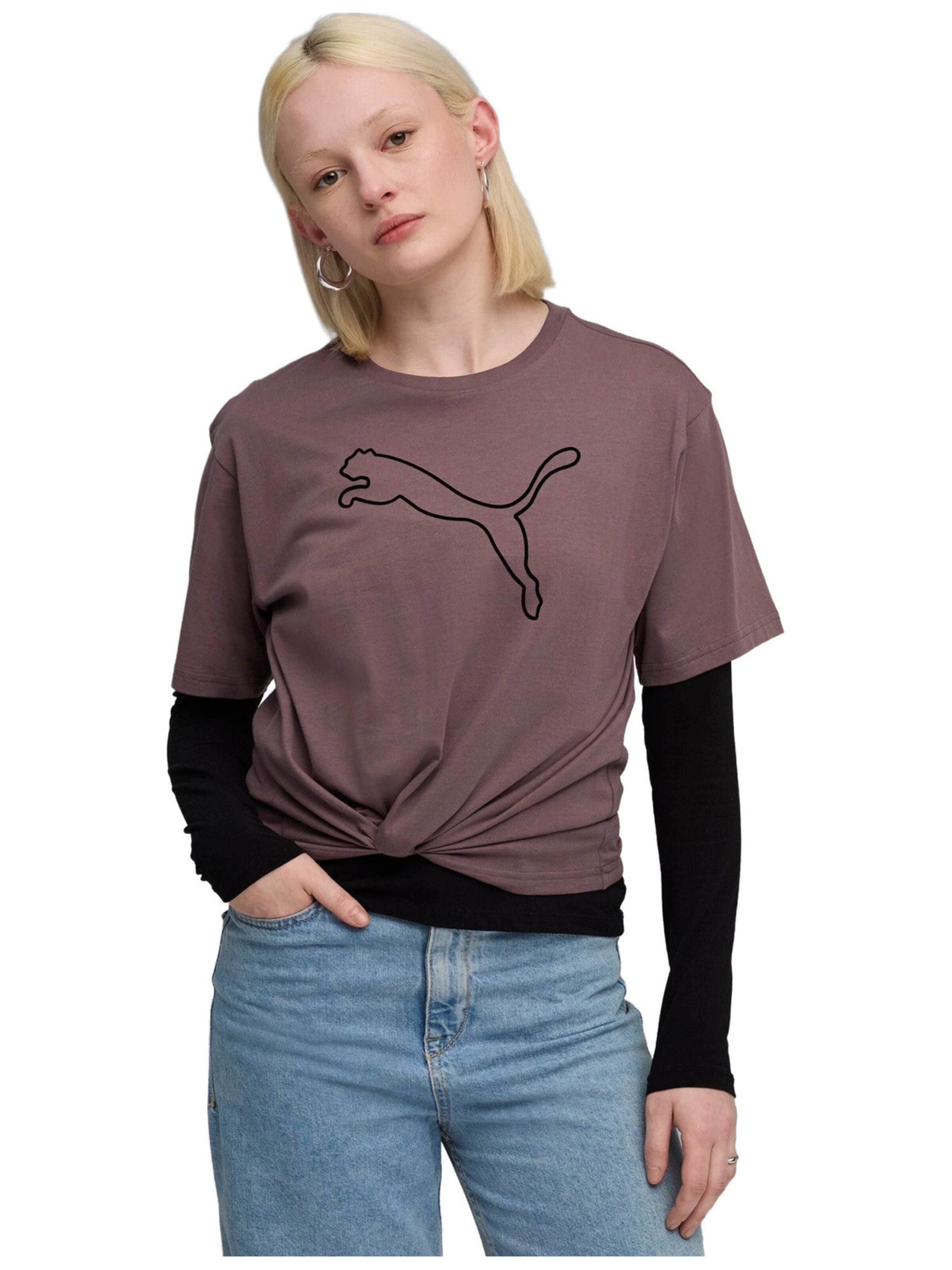 PUMA - Camiseta 'Puma Her Relaxed Graphic Tee Raisin' en lila: frente