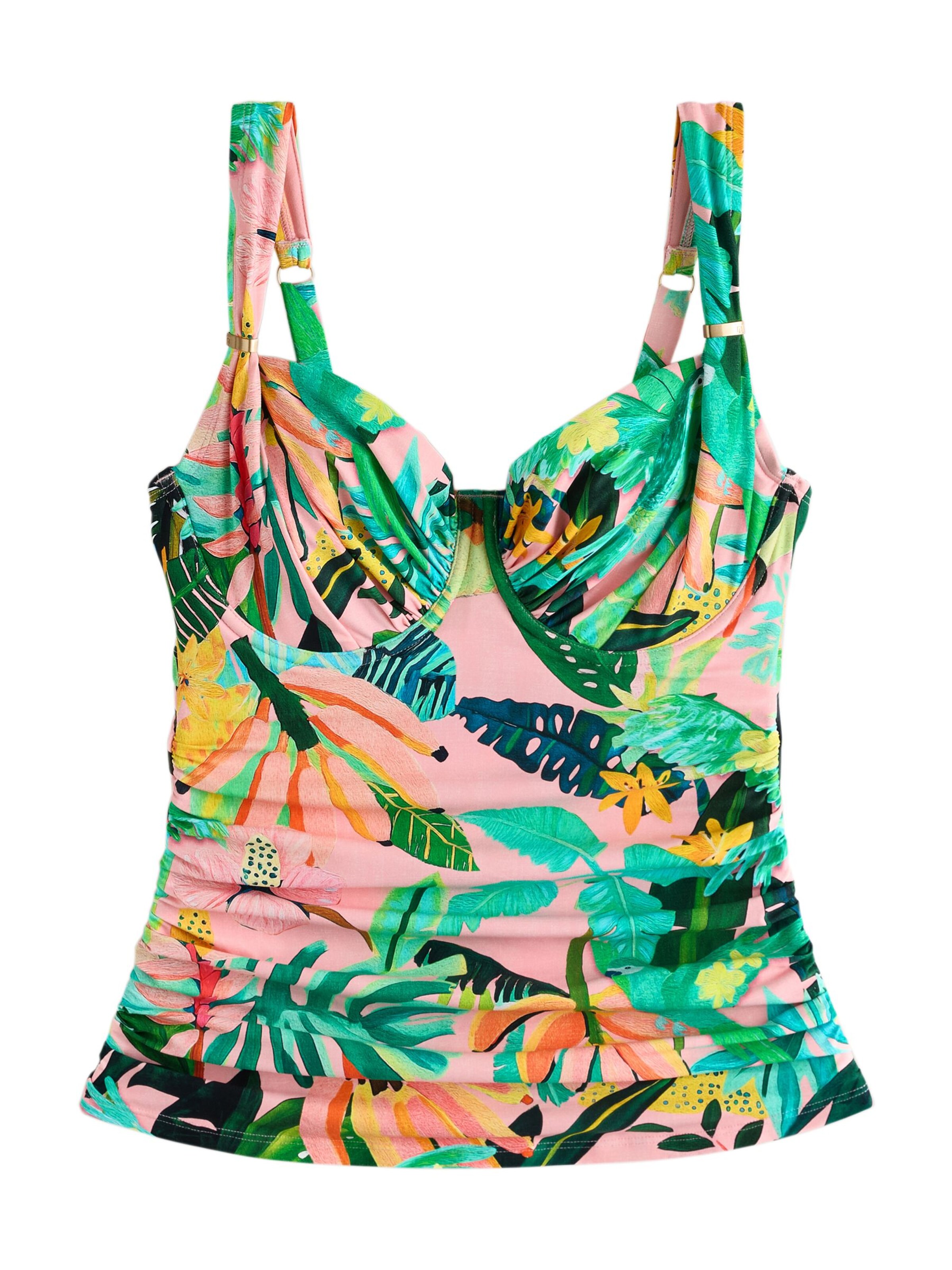 Next Tankini in Yellow / Green / Dark green / Coral, Item view