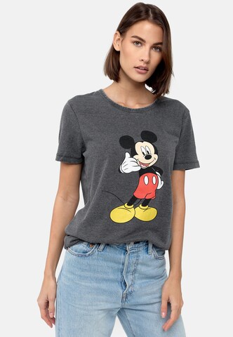 Recovered T-shirt 'Mickey Mouse Phone' i grå