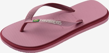 Zoccoletto 'Brasil' di HAVAIANAS in rosa: frontale