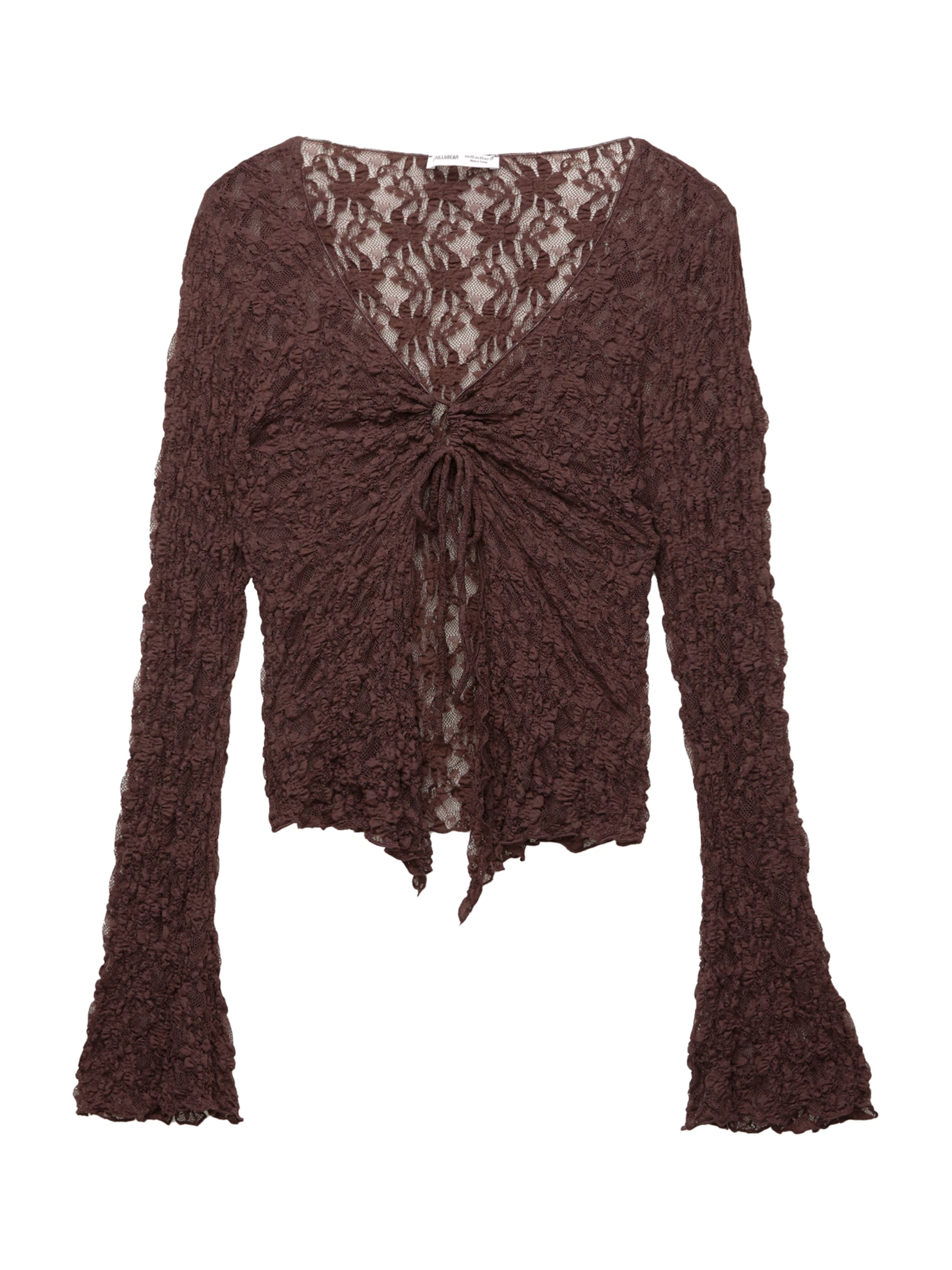 Pull&Bear Blúz - barna: elől