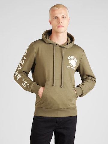 DIESEL - Sudadera en verde: frente