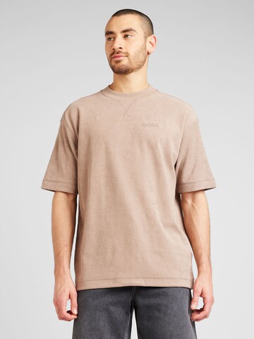 T-Shirt BOSS en marron : devant