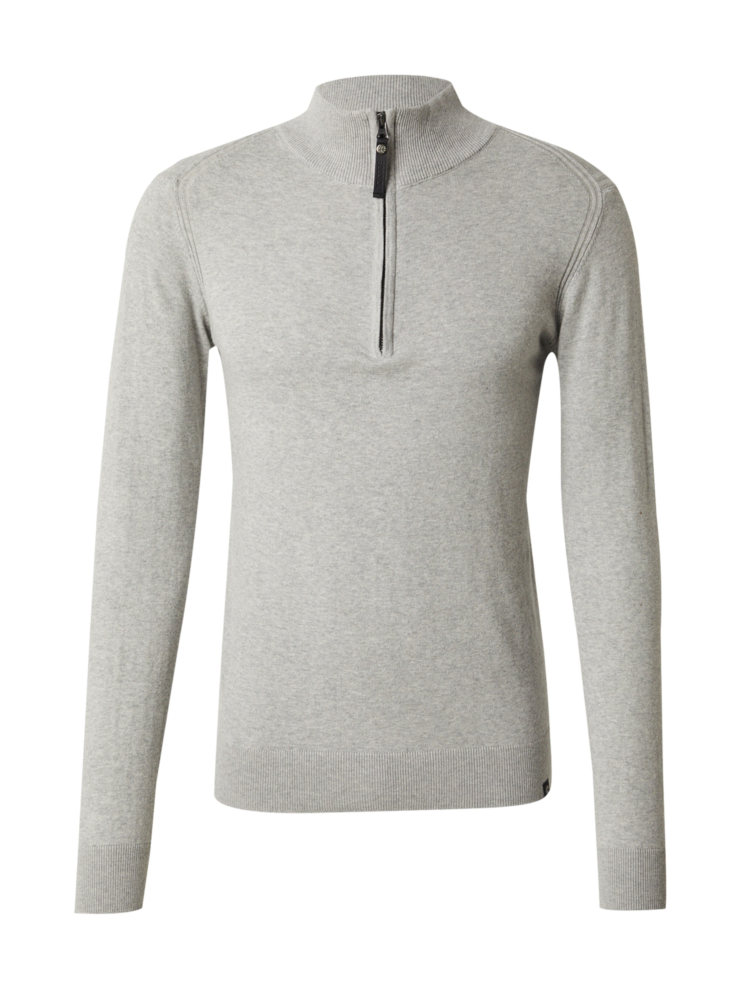 INDICODE JEANS Пуловер 'Ancona' в сиво: отпред