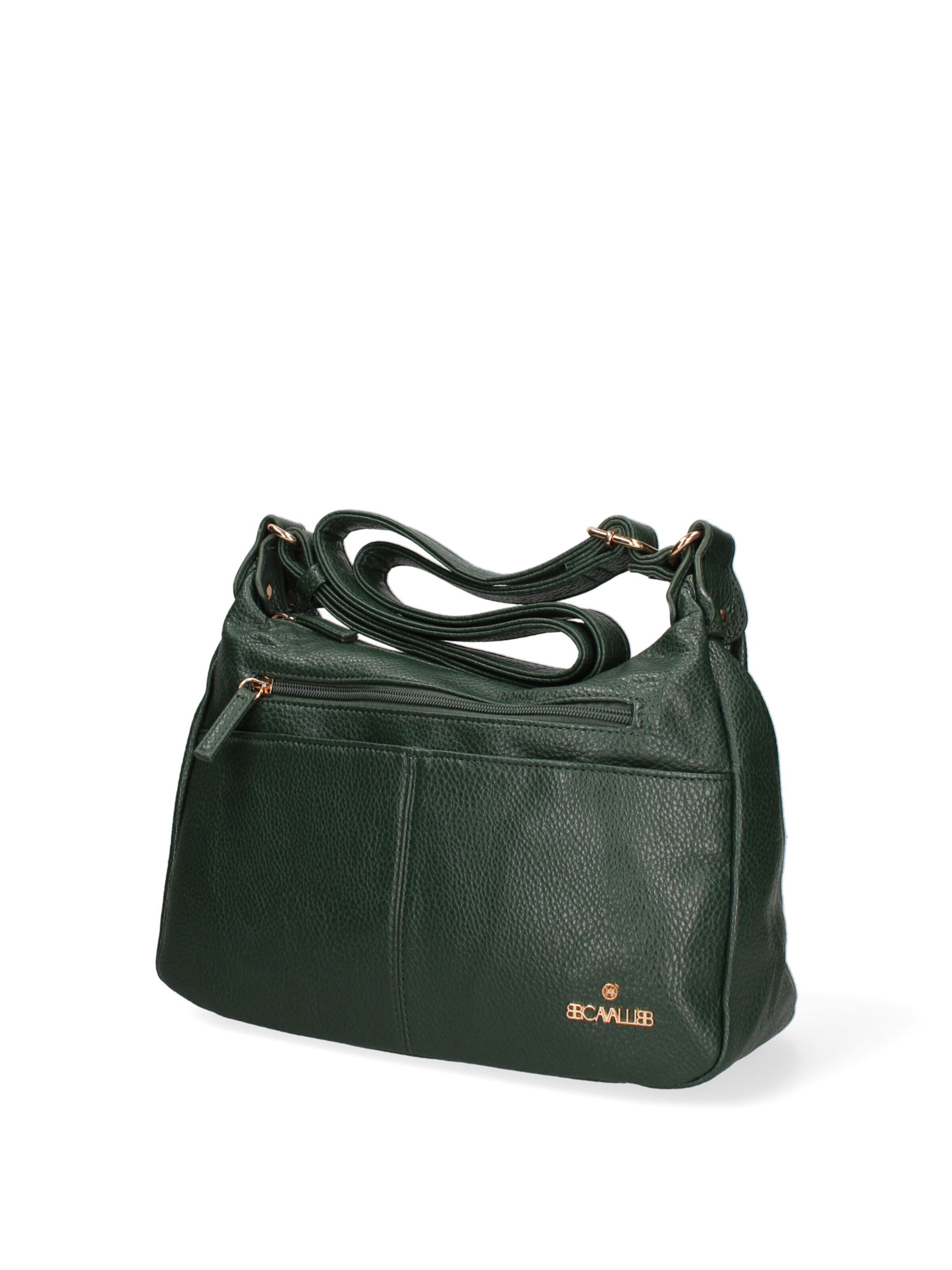 Borsa a spalla 'Borsa a Tracolla Donna Ecopelle con Zip e Tasche Multiple - B Cavalli' di B. Cavalli in verde