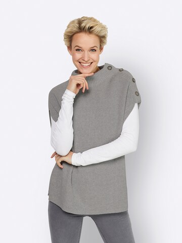 Gilet in maglia di heine in grigio: frontale