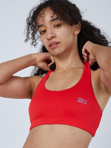 SPORTKIND - Bustier Sujetador deportivo 'Wide Straps' en rojo: frente
