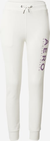 AÉROPOSTALE Tapered Trousers in White: front