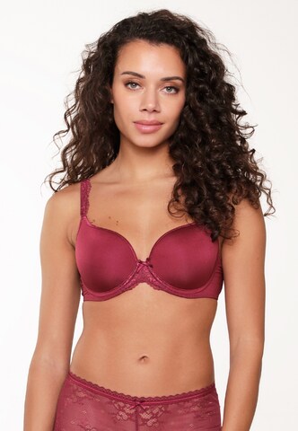 LingaDore T-shirt Bra 'DAILY LACE' in Purple: front