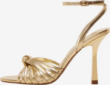MANGO Strap Sandals 'Noto1' in Gold: front