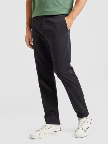 Tapered Pantaloni eleganți de la BOSS pe negru: față