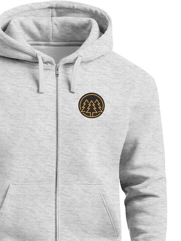Neverless Sweatjacke 'Bäume Badge'‌‌‌‌‌‌‌‌‌ in Grau