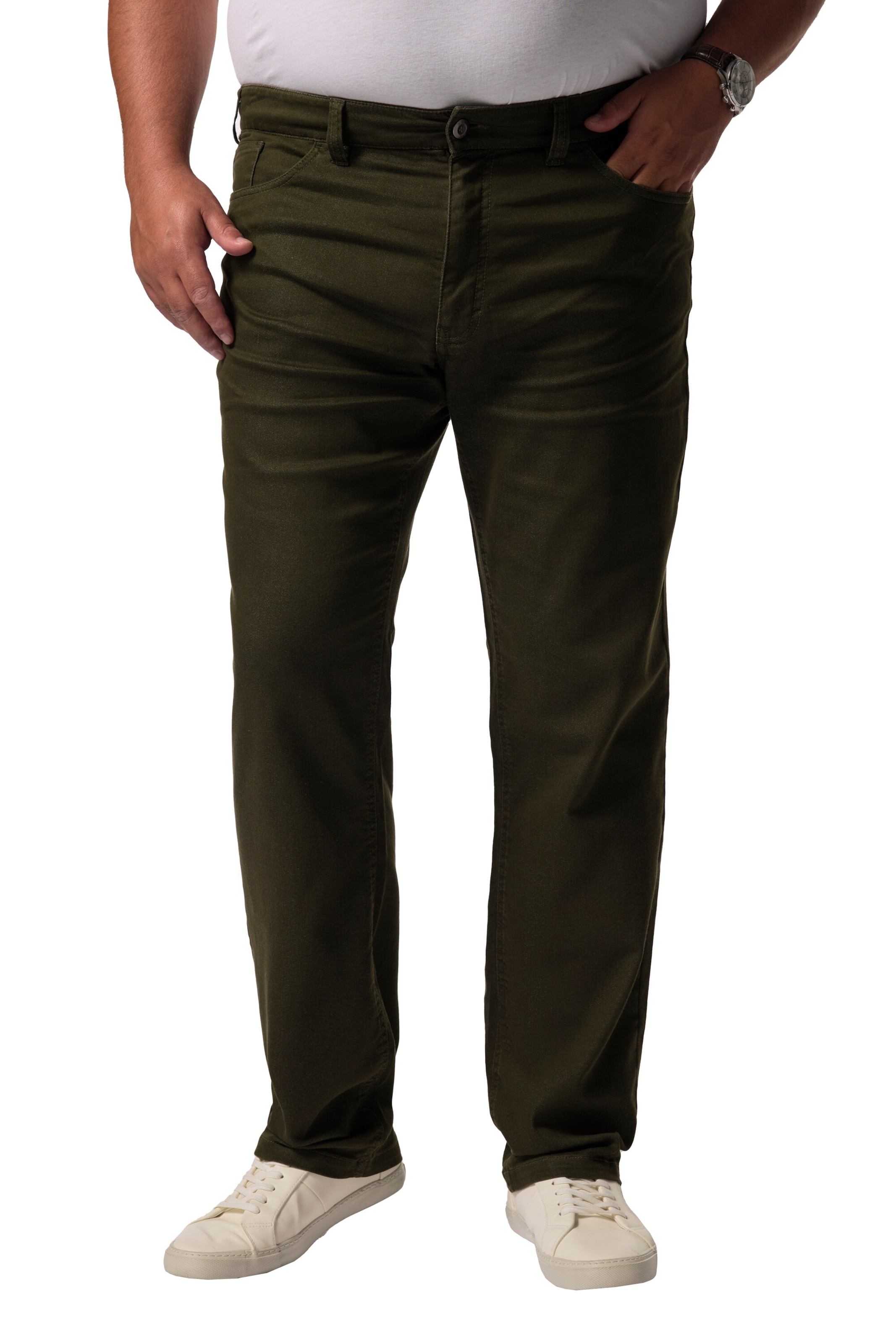 Men Plus Regular Jeans in Groen: voorkant