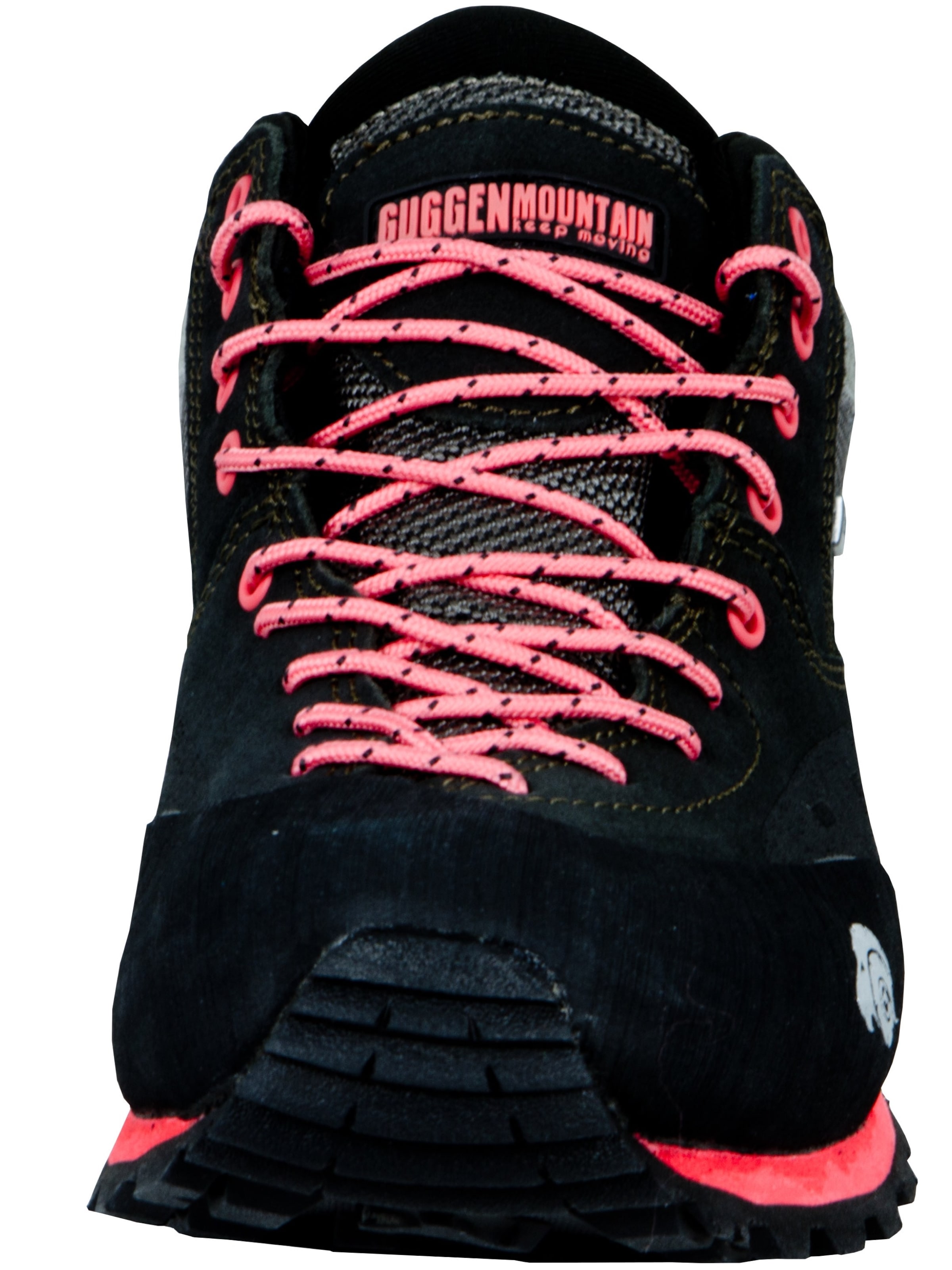 Guggen Mountain Athletic lace-up shoe 'Trekking-& Wanderschuhe PT022 Wildleder' in Black