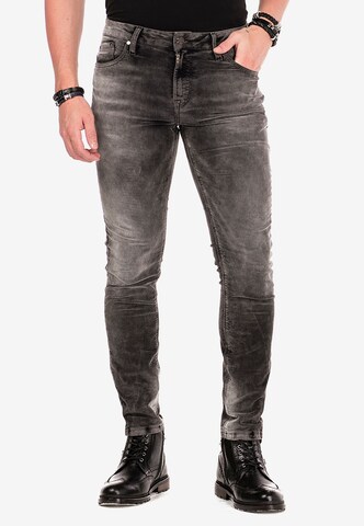 CIPO & BAXX Skinny Jeans in Black: front