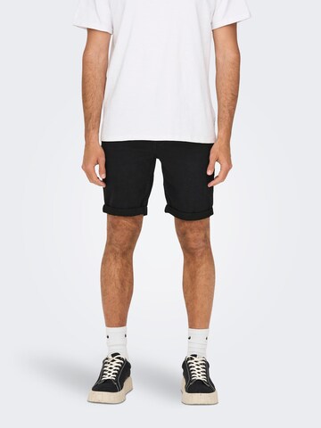 Only & Sons Regular Shorts 'Ply' in Schwarz: predná strana