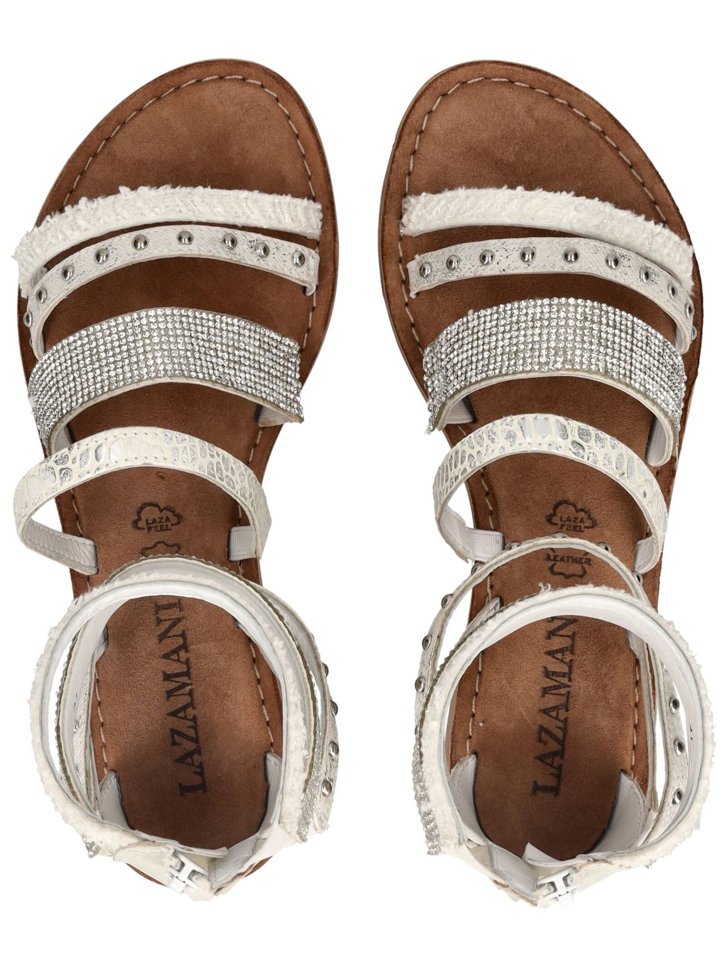 LAZAMANI Strap Sandals in Silver