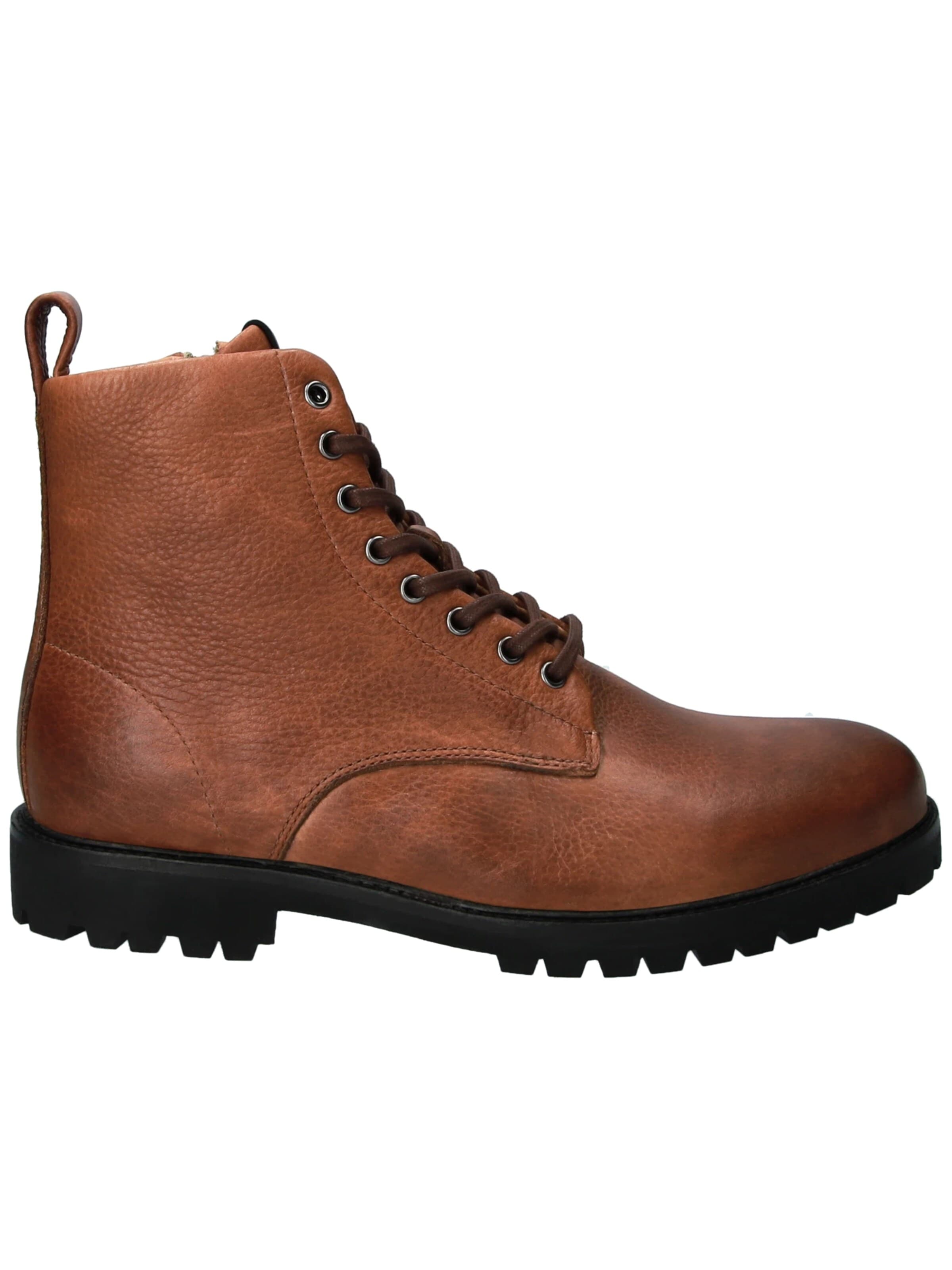 BLACKSTONE Boots med snörning 'JAXON' i brun: framsida