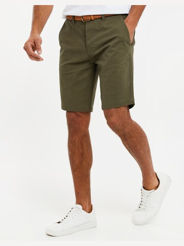 Threadbare Slimfit Broek 'Conta' in Groen: voorkant