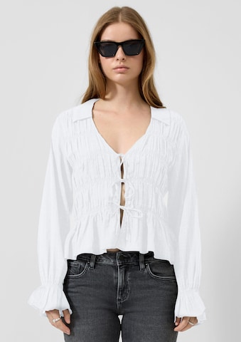 QS Blouse in Wit: voorkant