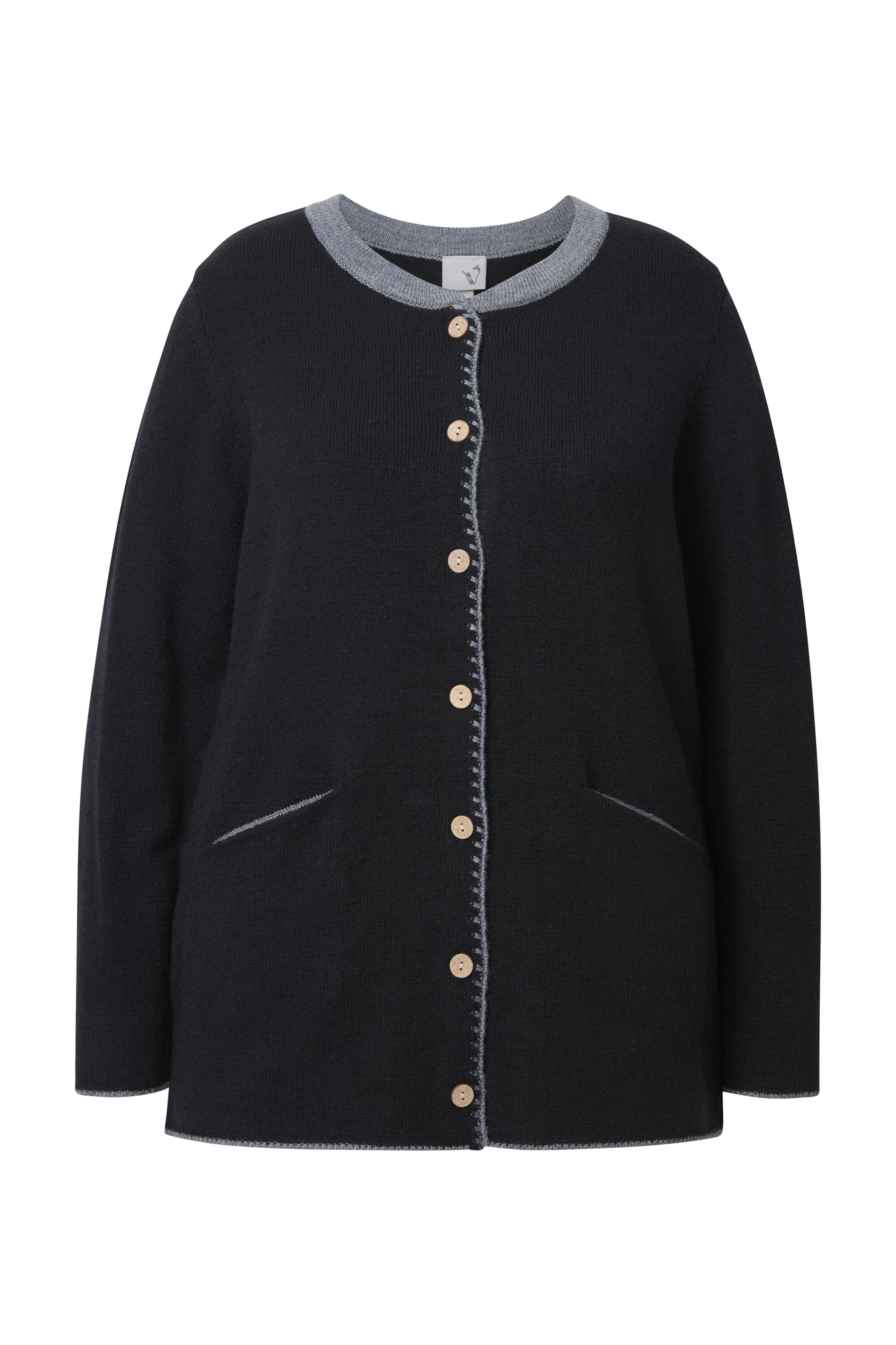 Ulla Popken Neuletakki värissä musta: etupuoli