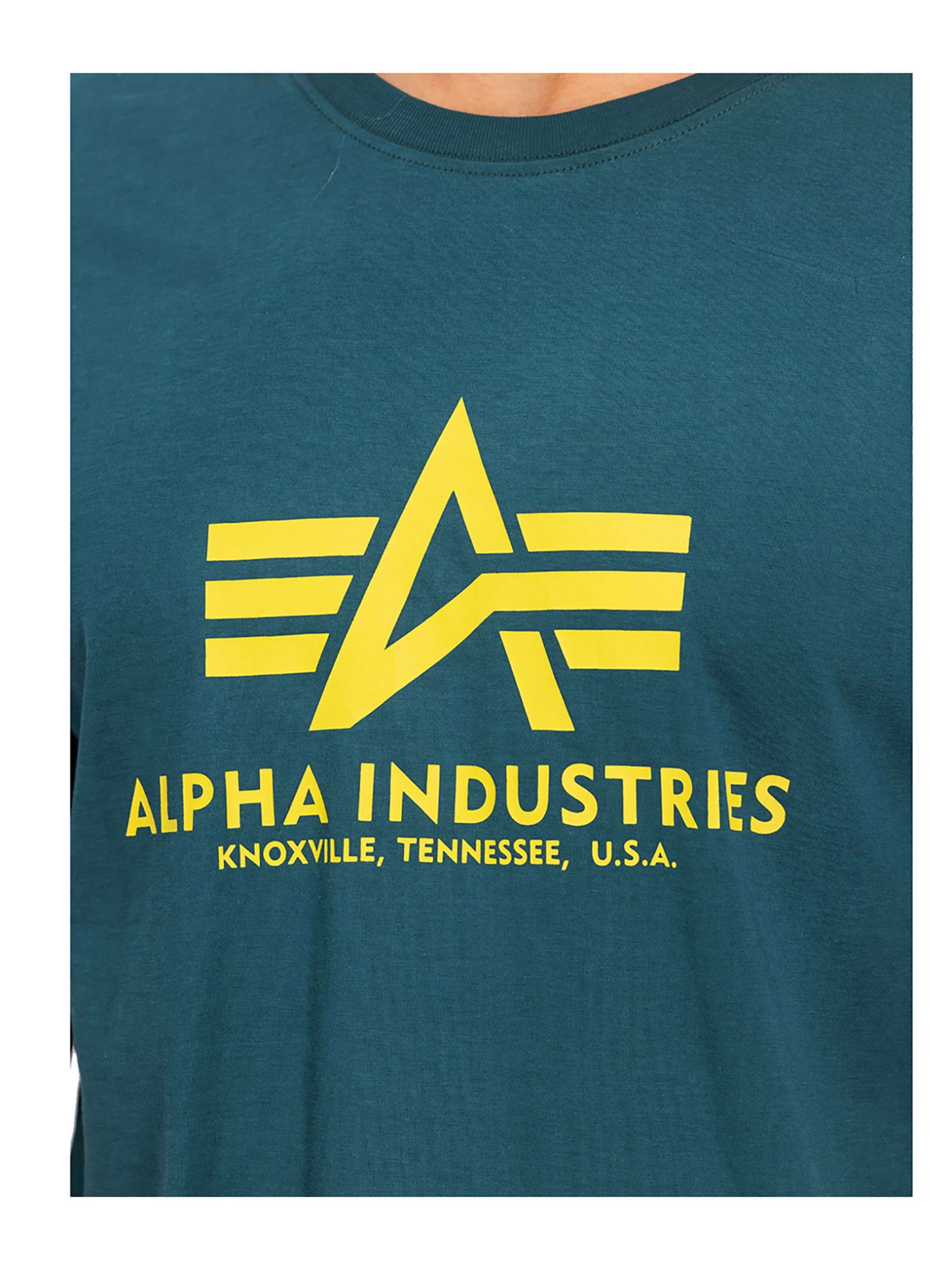 ALPHA INDUSTRIES Shirt 'Basic Logo' in Green
