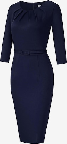 KoJooin Kleid 'Damen Kleider Elegante Bleistiftkleider 3/4 Ärmeln Kurze Faltenkleider' in Blau: Vorderseite