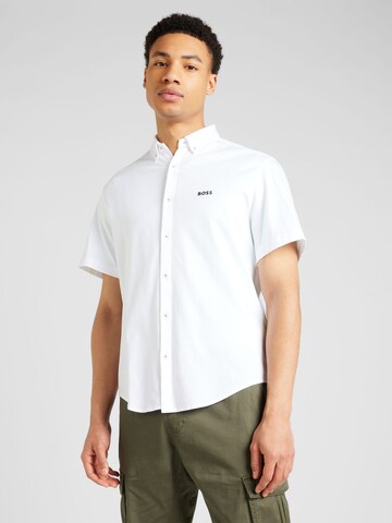 Coupe regular Chemise 'Motion' BOSS en blanc : devant