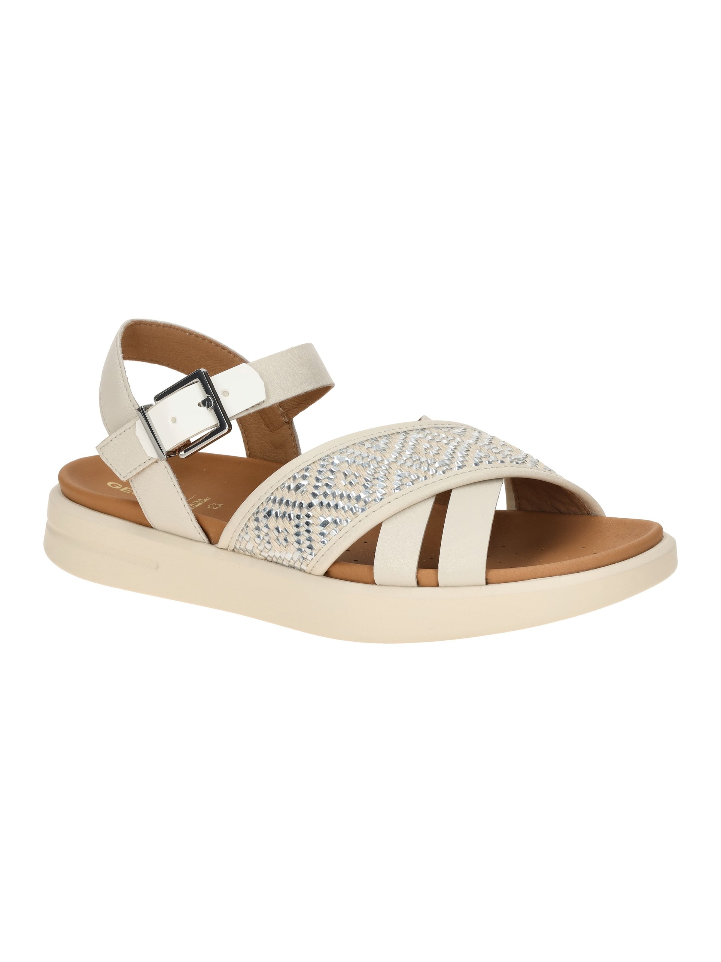 GEOX Sandals 'Geox Xand Sandalen beige silber D65PAB' in Beige: front