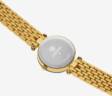 JOWISSA Analog Watch 'Facet Strass' in Gold