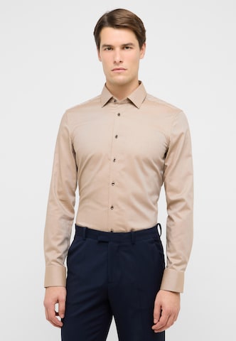 ETERNA Slim fit Zakelijk overhemd in Bruin: voorkant
