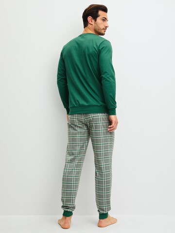 CALIDA Pyjama lang 'Relax Imprint'‌‌‌‌‌‌‌ in Grün