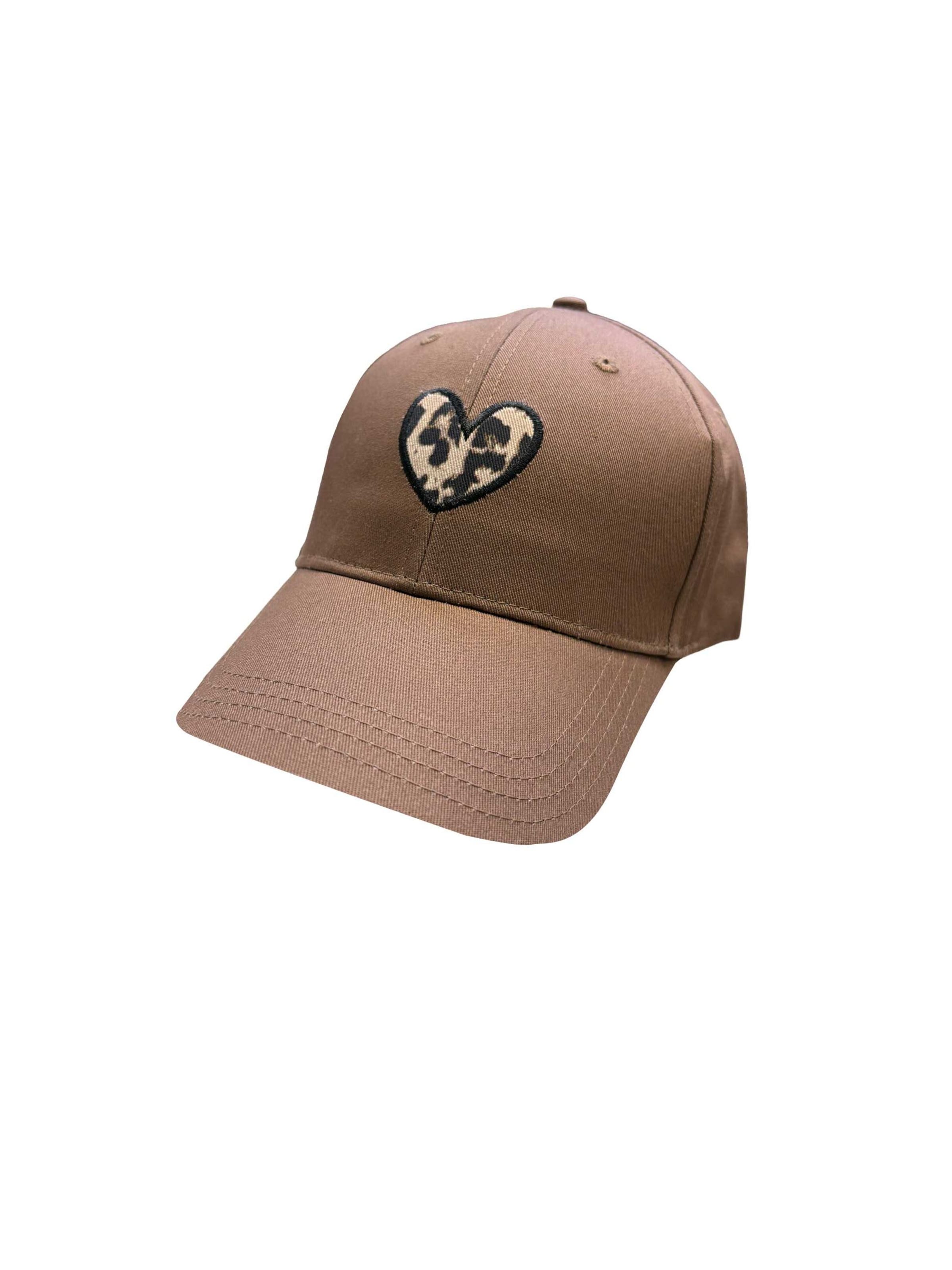 SAMAYA Kappe `Bourke` mit Animal-Stitching in Herzform in Braun: Vorderseite