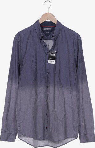TOMMY HILFIGER Button Up Shirt in XXL in Blue: front