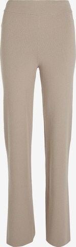 Calvin Klein Wide leg Broek in Beige: voorkant