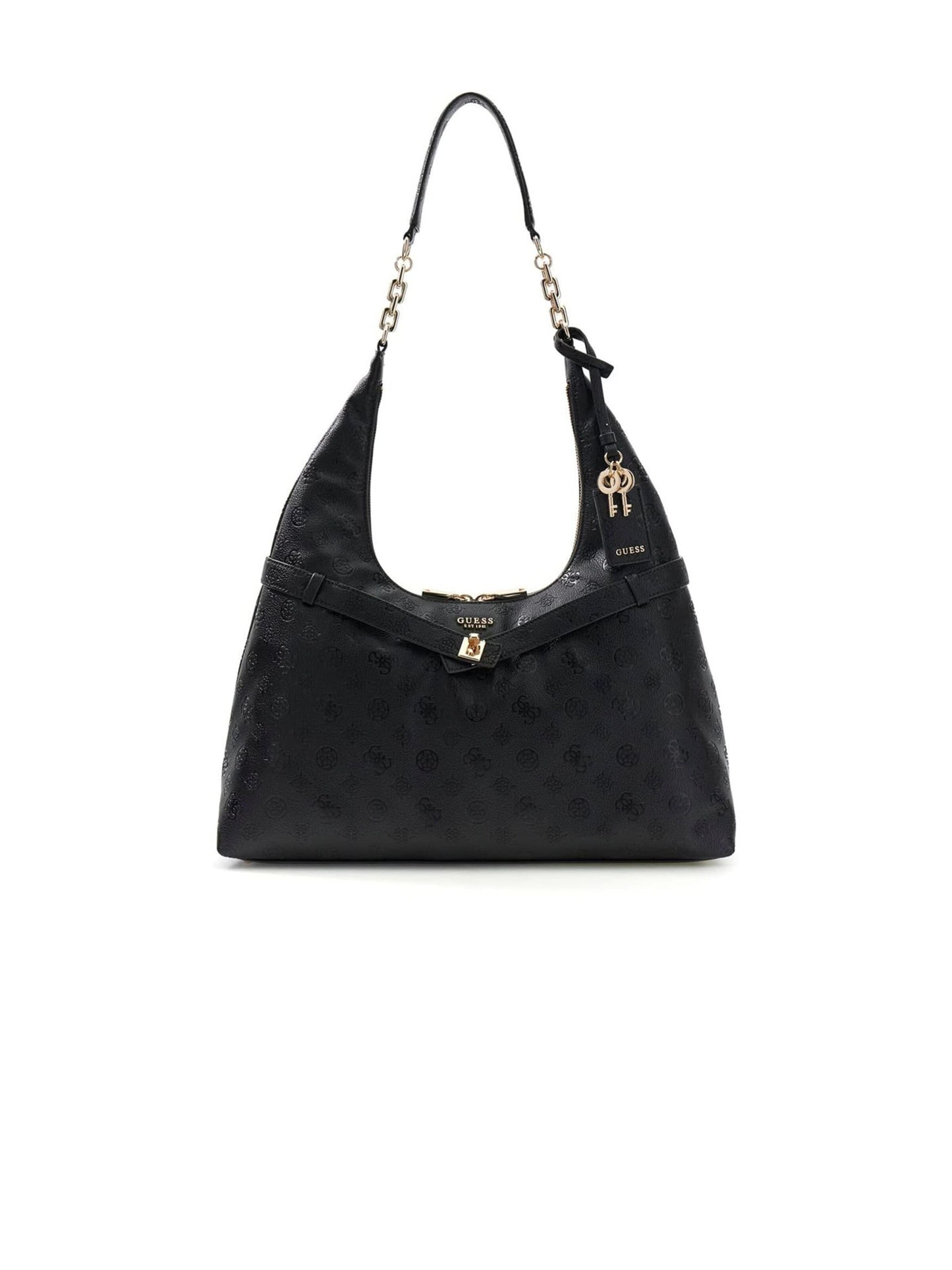 GUESS Handtasche 'Ella Logo Hobo'‌‌‌‌‌‌‌‌‌ in Schwarz: Vorderseite