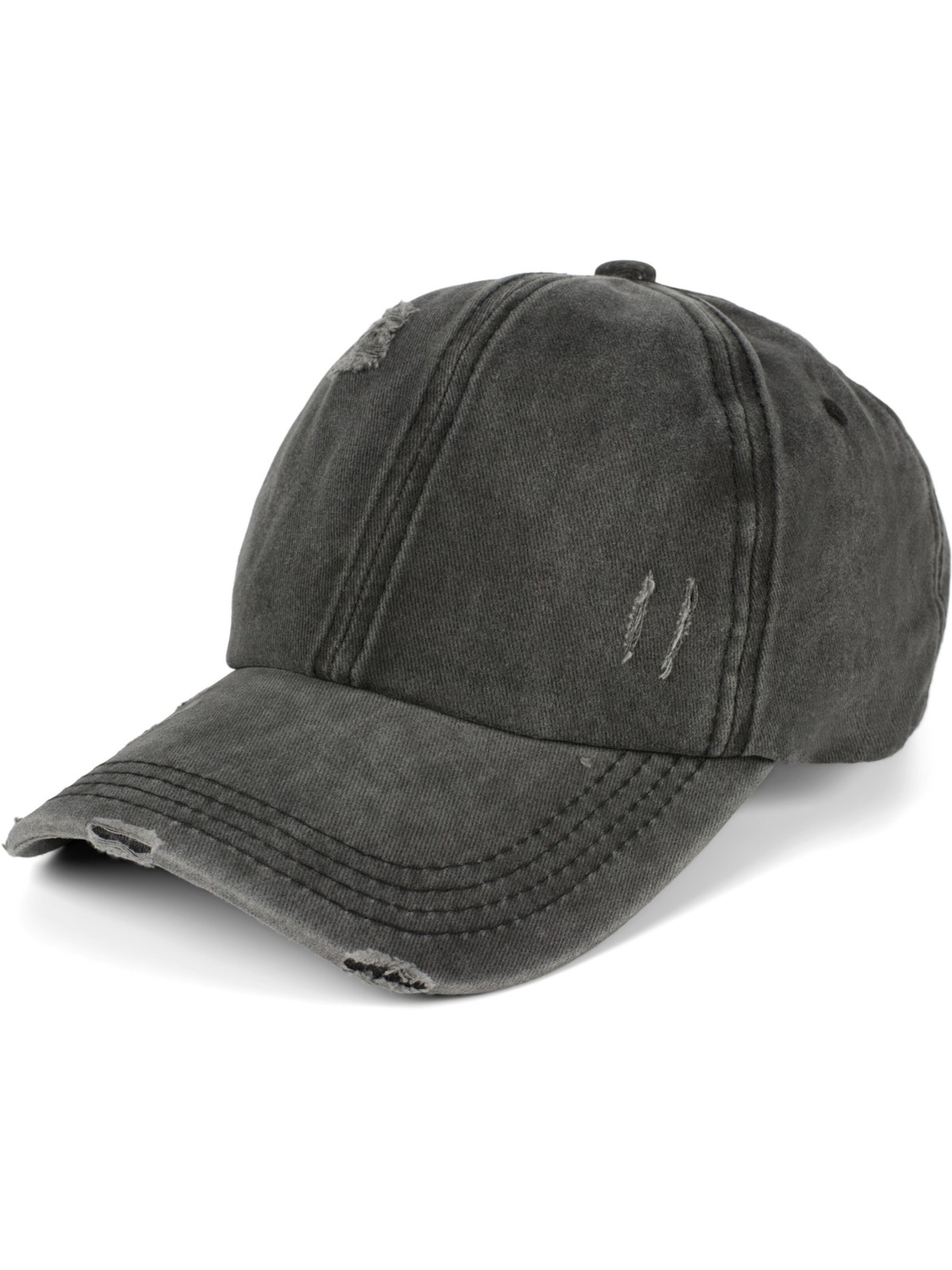 styleBREAKER Cap 'Ponytail Baseball Cap Used Look' in Grey: front