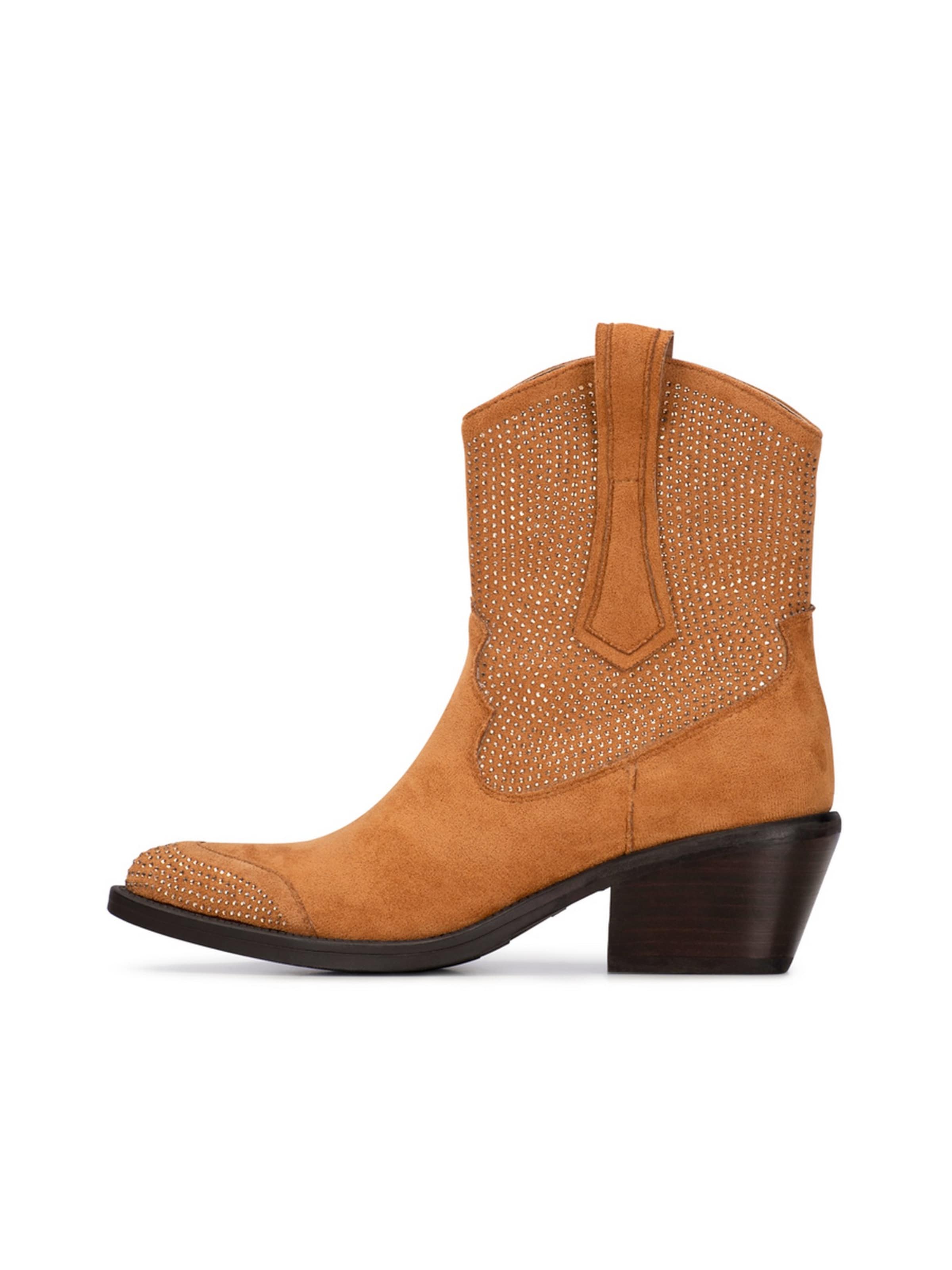POSH by Poelman Cowboy boot 'Abby' in Brown: front